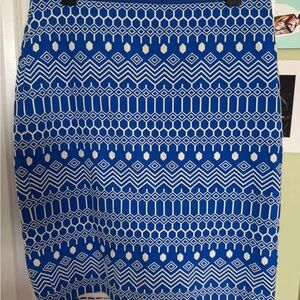Boden Blue Geometric Patterned Skirt
